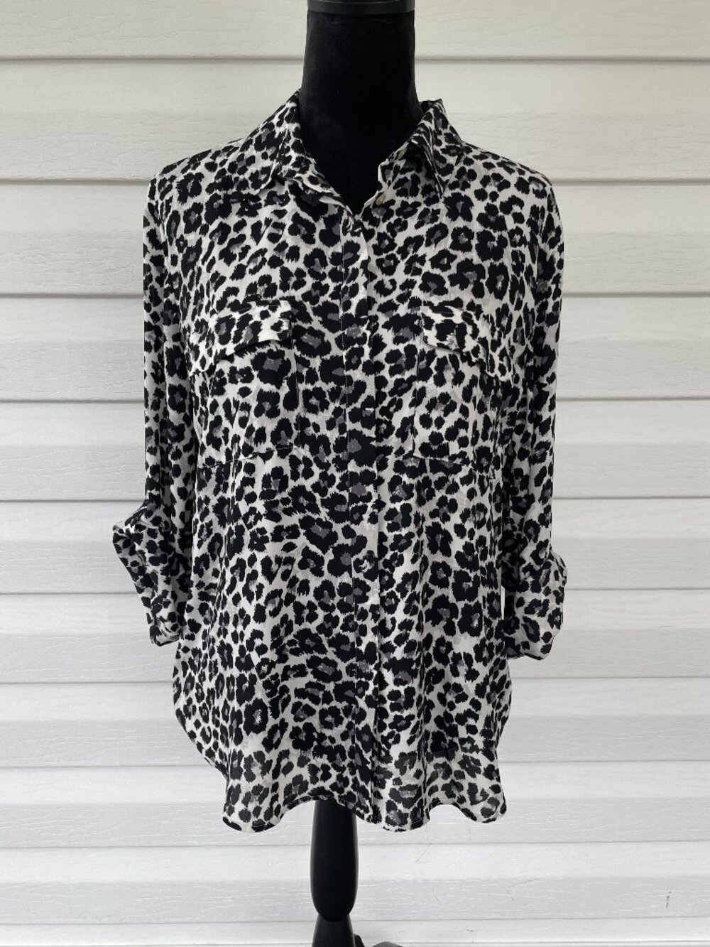 NWT LOFT Leopard Print Pocket Shirt LARGE